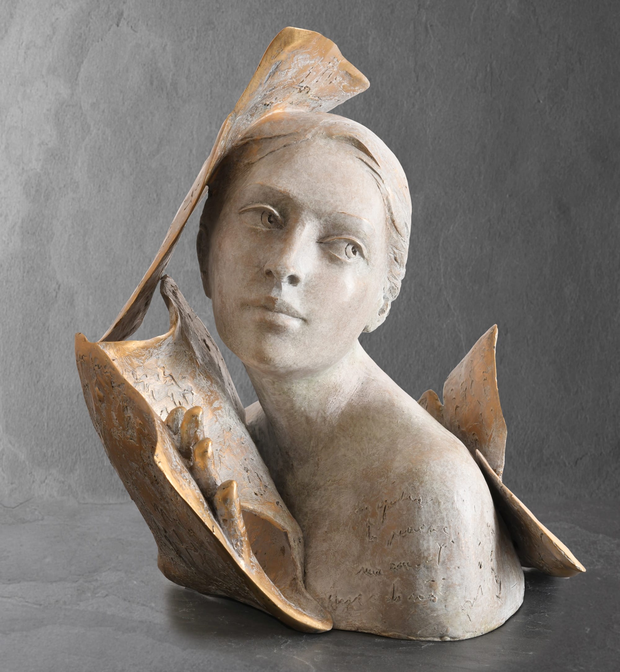 Young woman sculpture